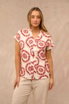 BLUSA MAGDA - ESTAMPADO ROJO Y BEIGE BLUSA MAGDA - ESTAMPADO ROJO Y BEIGE