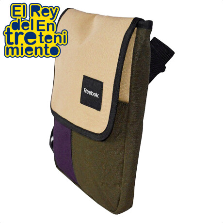 Bandolera Reebok Morral Organizador Unisex Original Verde/Beige/Violeta