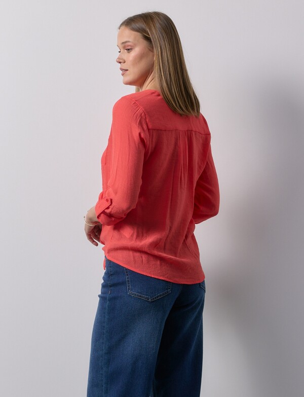 Blusa Nudo Botones ROJO