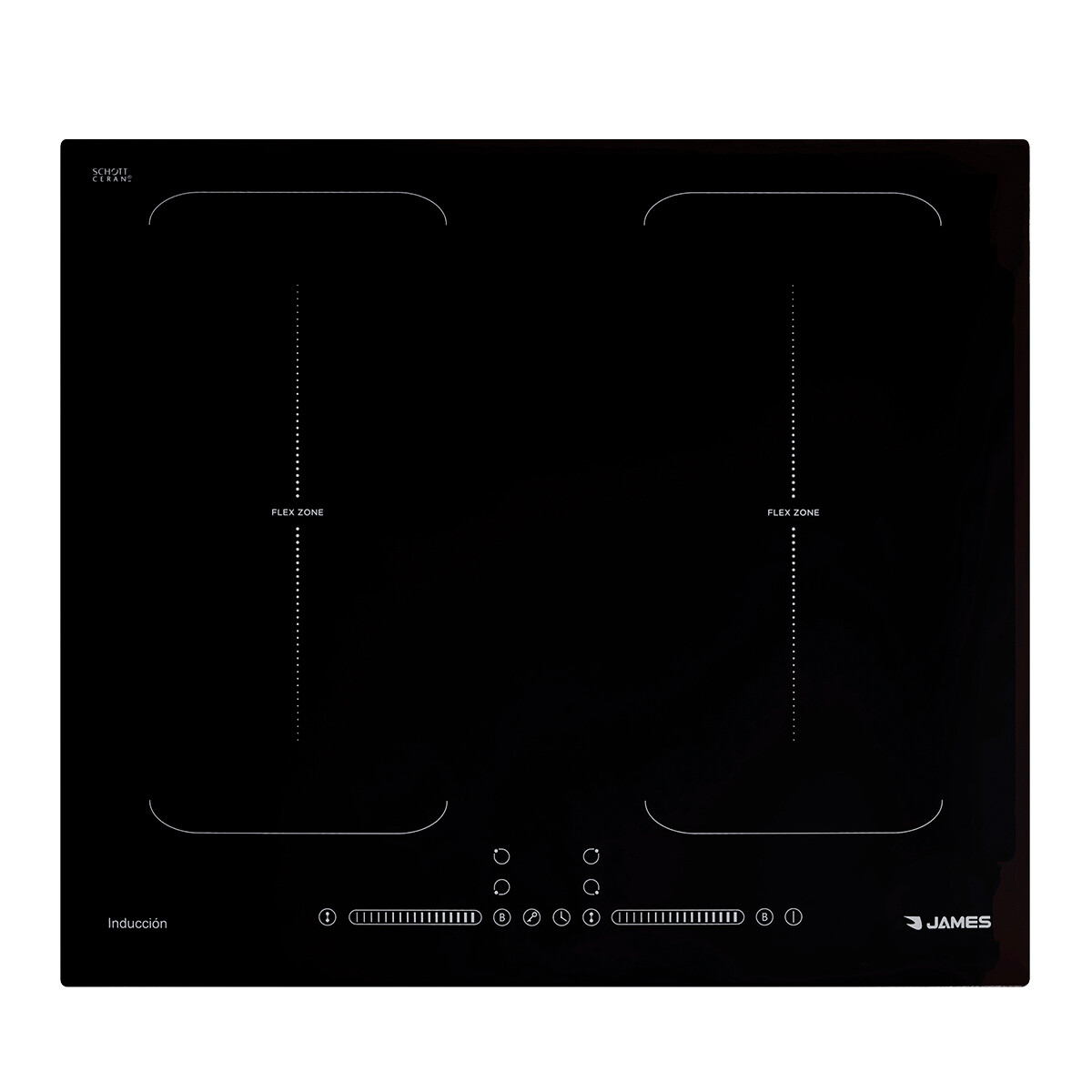 Anafe James de 4 Hornallas Negro Táctil Modelo 4P G3 Flex - NEGRO 
