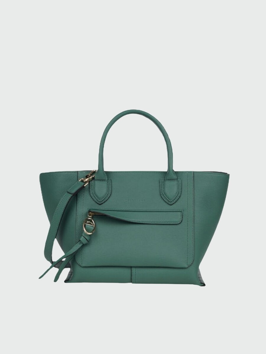 Longchamp -Cartera de cuero con asas y correa desmontable, Mailbox 