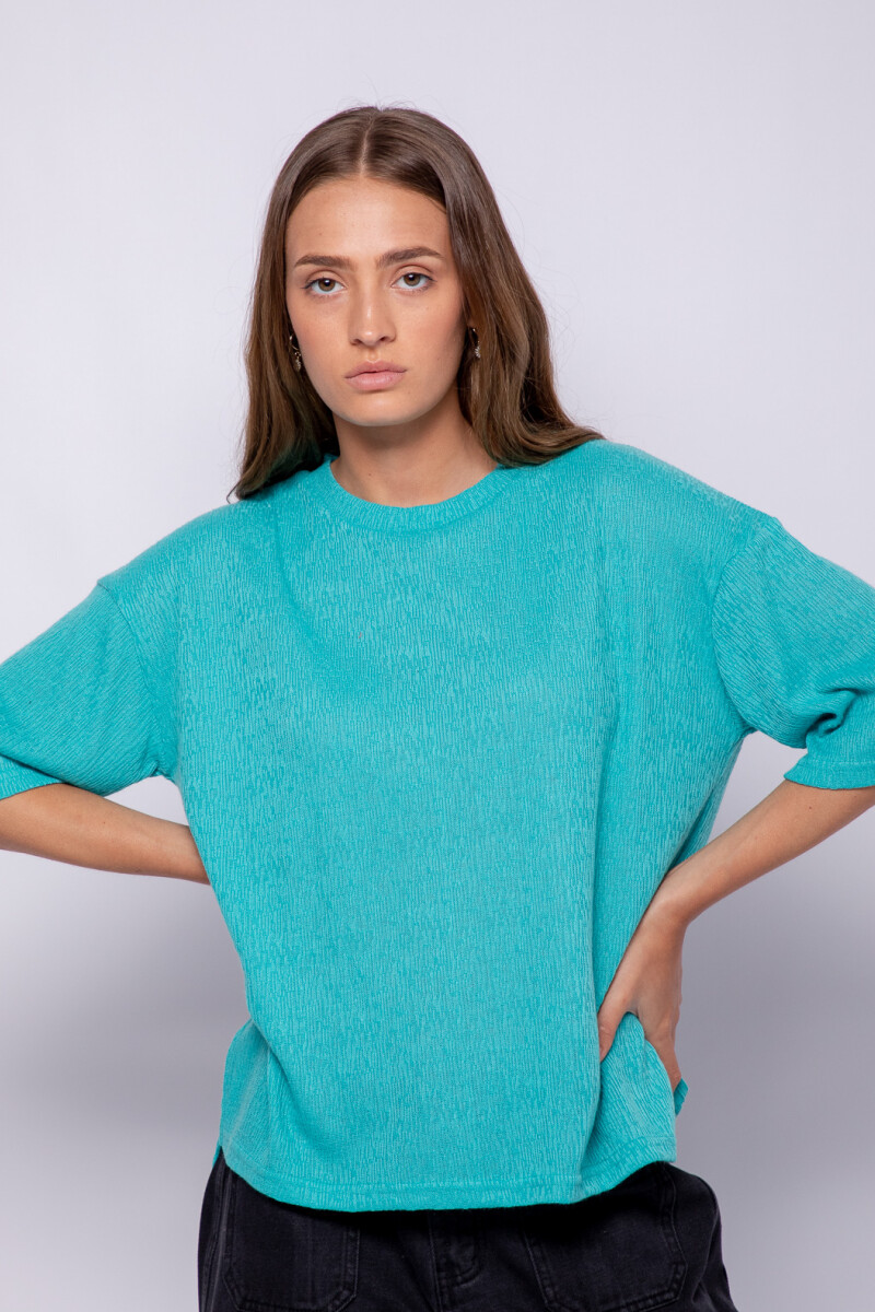 REMERA BLANCA Verde Grecia