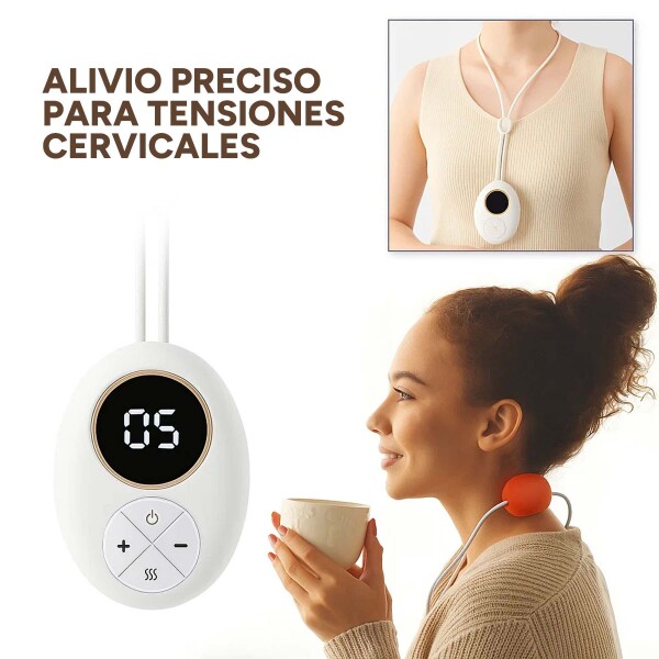 Masajeador de Cuello Colgante Eléctrico con Calor 5 Modos Color Blanco
