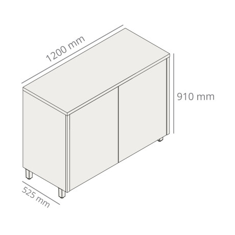Bajo Mesada de Cocina 2 Puertas 120 cm – Línea Condessa GAMAS DE BEIGE