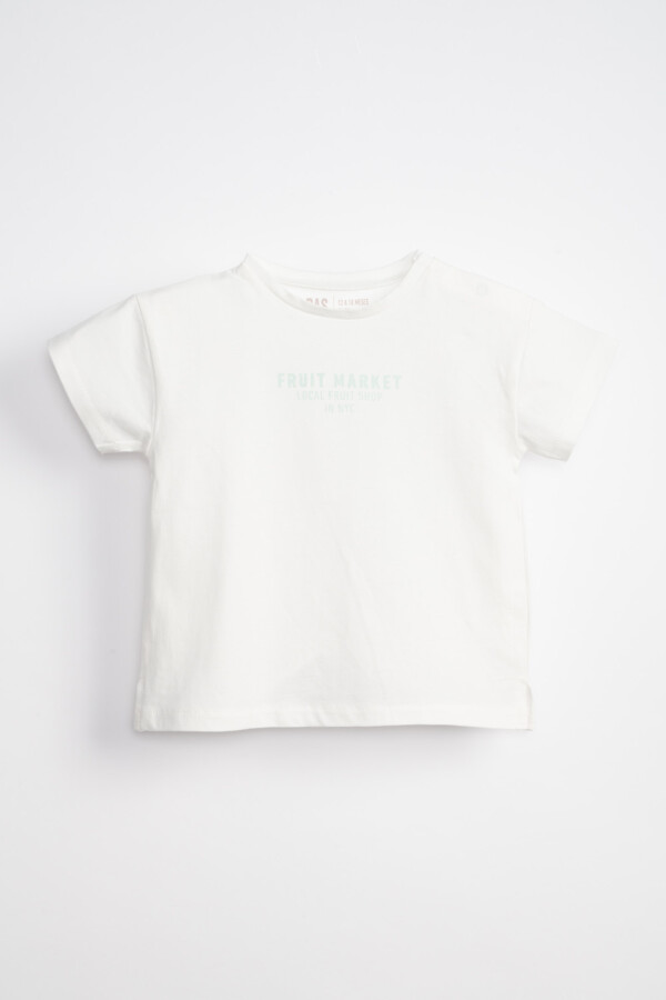 Remera manga corta estampa Market Blanco
