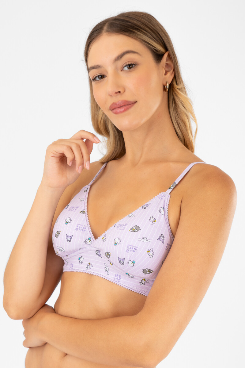 Bralet kitty & friends stripes Lila