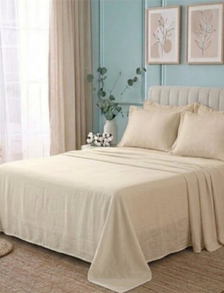 JUEGO SABANA ALGODON 300 HILOS TWIN 90x190+30CM BEIGE CANNON JUEGO SABANA ALGODON 300 HILOS TWIN 90x190+30CM BEIGE CANNON