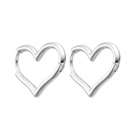 Par de aros de plata 925, CORAZÓN. Par de aros de plata 925, CORAZÓN.
