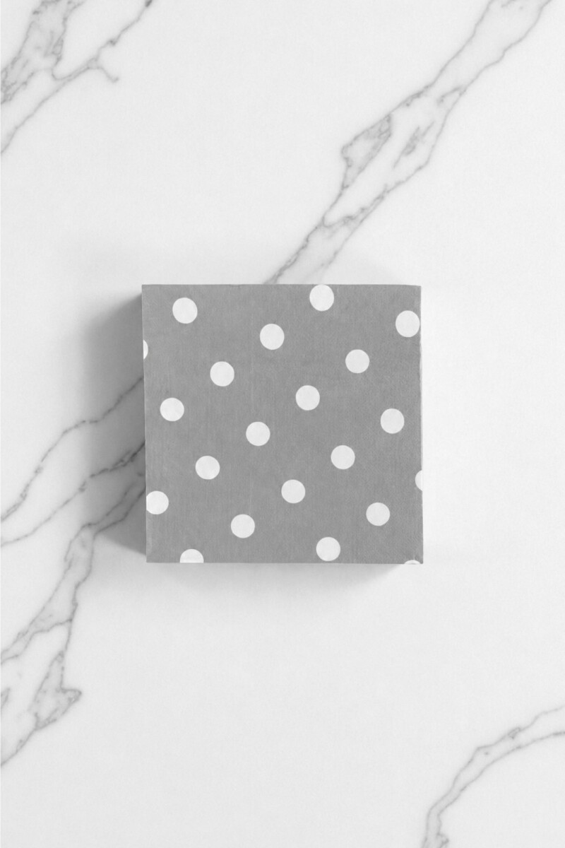 Servilleta 16x16 cm. paquete x 20 - GRIS LUNARES 