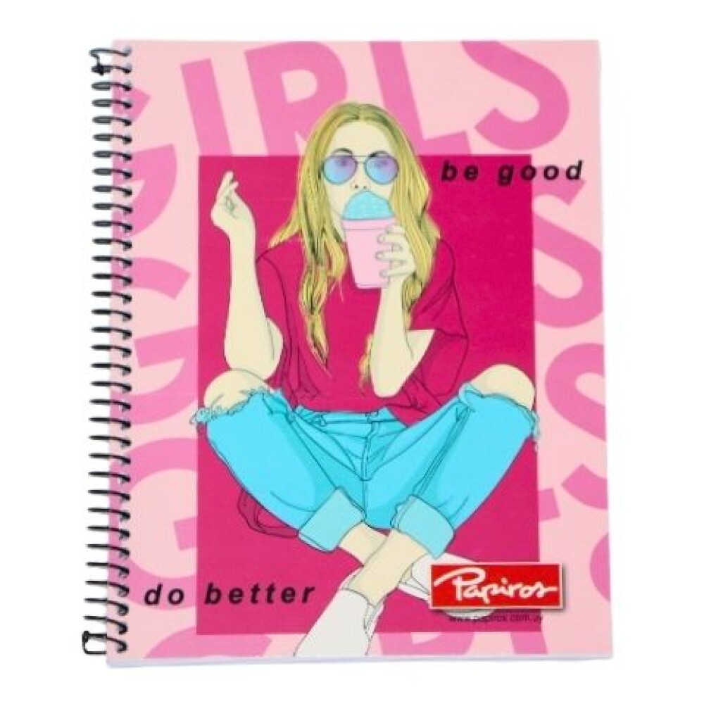 CUADERNO PAPIROS CON ESPIRAL 96 HOJAS 796 TAPA BE GOOD BE BETTER