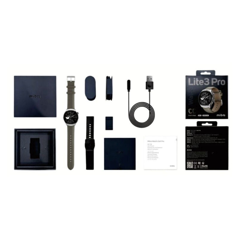 Reloj Inteligente Smartwatch Xiaomi Mibro Lite 3 Pro 1.3 pulgadas con 2 Mallas Gris