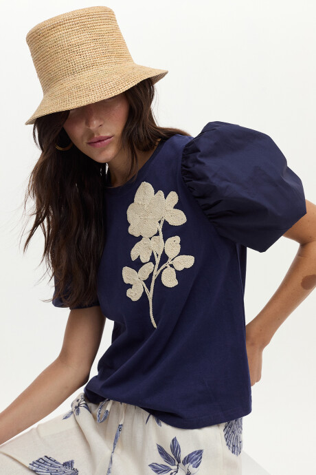Blusa Rosa Azul Marino