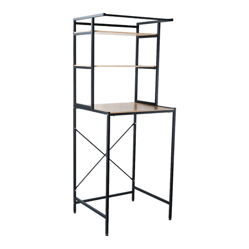 Mueble Hierro y Madera Racks Sobre Lavarropa, Ancho 70cm Negro