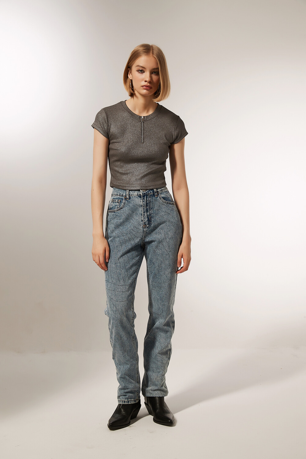 Pantalon Gera Azul Grisaceo