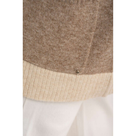 Cardigan Rayado Color Block Beige Melange