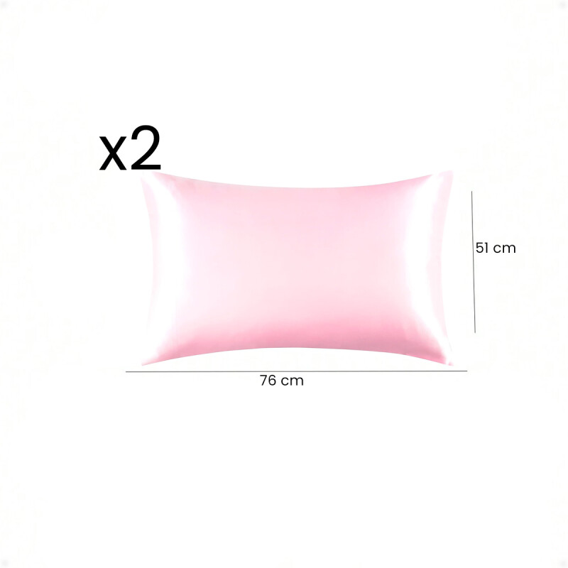 Funda Almohada De Satín Satén Tipo Seda Suave Rosa