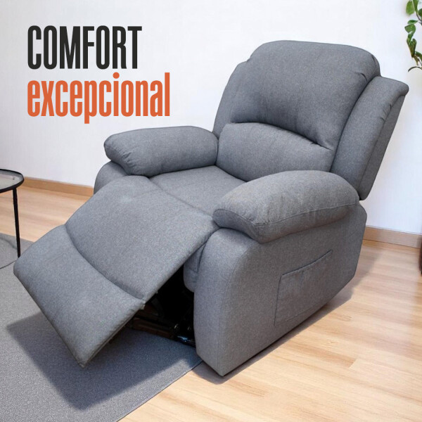 Sofá Sillón Poltrona Reclinable Masajeador Electrico Color Tela Gris Sofá Sillón Poltrona Reclinable Masajeador Electrico Color Tela Gris