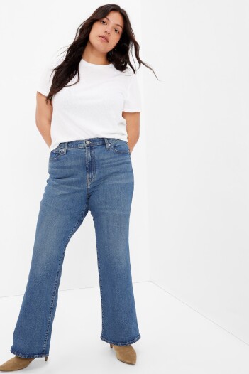 Jean 70S Flare Tiro Alto Mujer Dark Wash