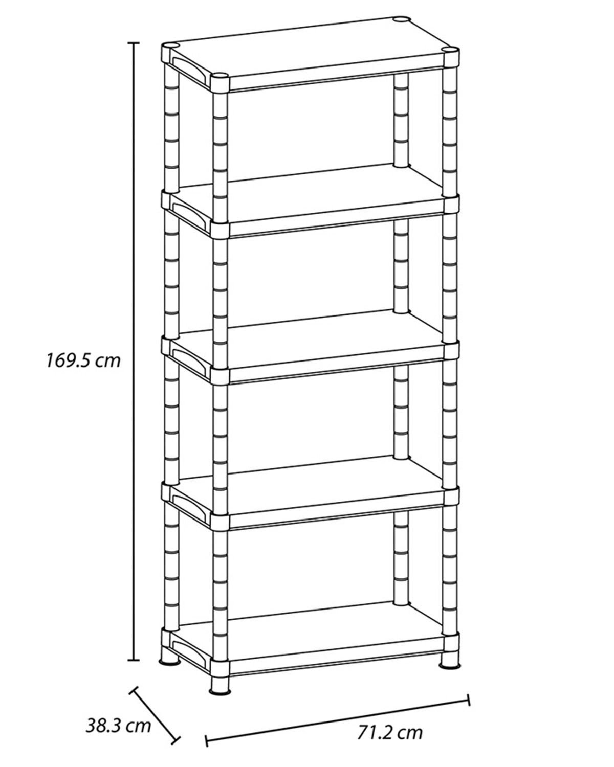 Estantería plástica Rimax 15 con 5 estantes - Blanco — Electroventas
