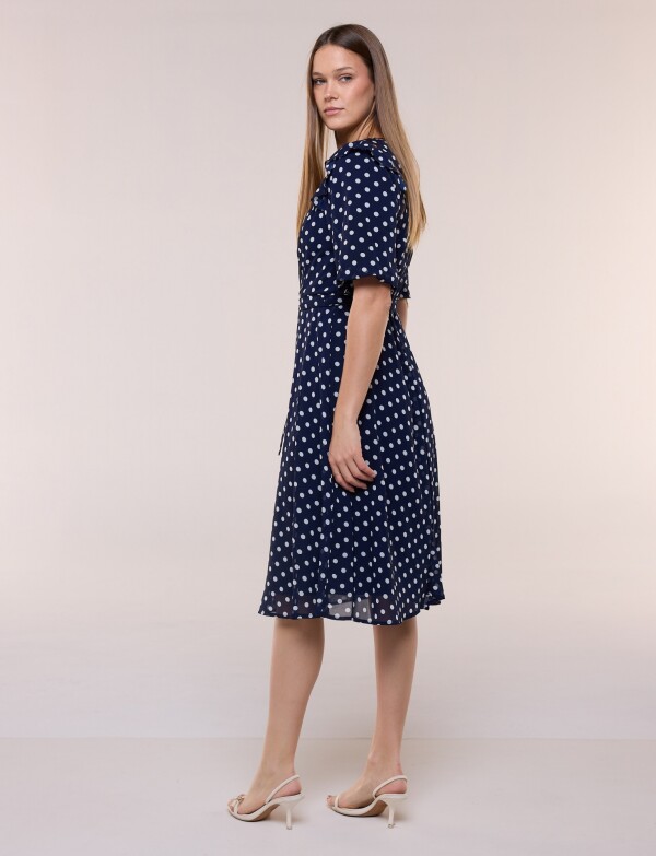Vestido Lazo Lunares AZUL/BLANCO