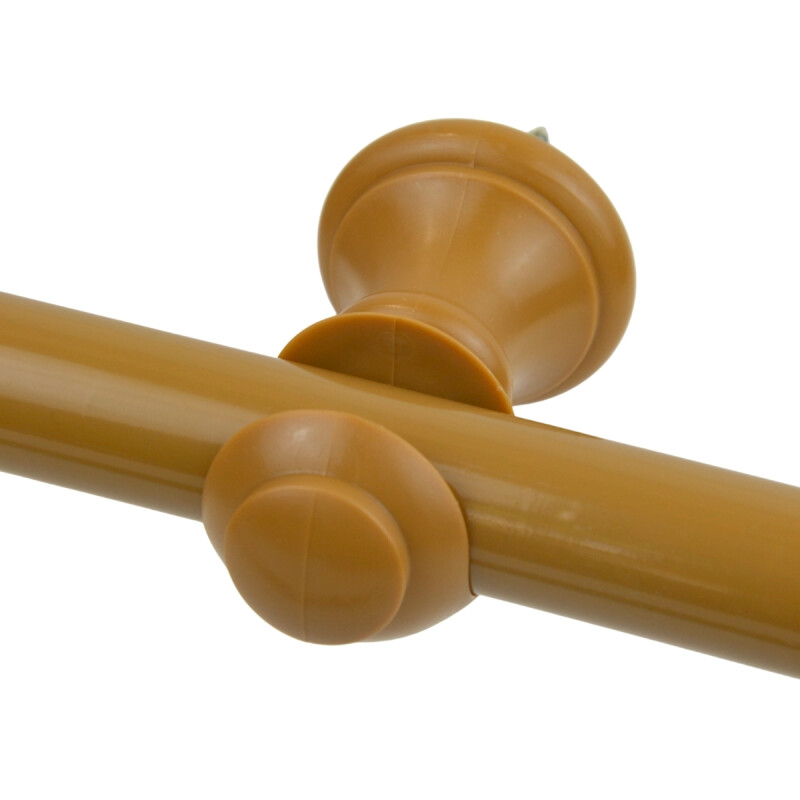 Barrote cortina de metal 1,5 m + 2 Soportes MARRON CLARO