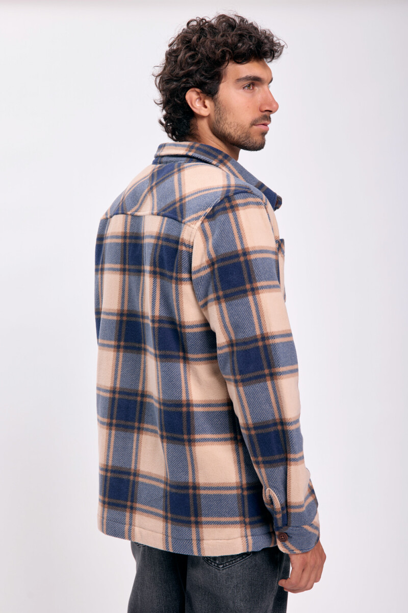 Sobrecamisa con sherpa Cuadros Tostado