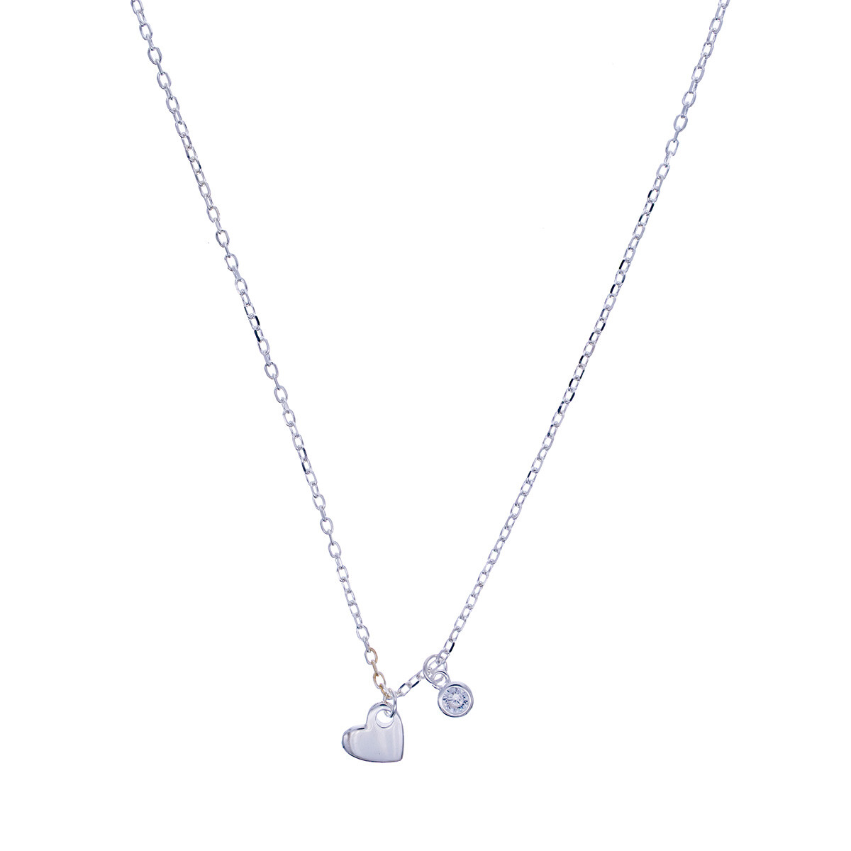 Conjunto de cadena de plata 925 con dijes, AMOR. 