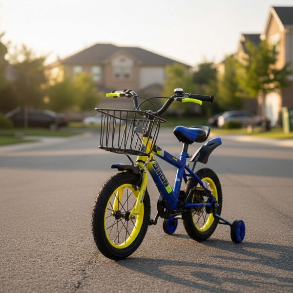 Bicicleta Infantil Yjtong R16 Canasto Parrilla Guardabarros Azul 1