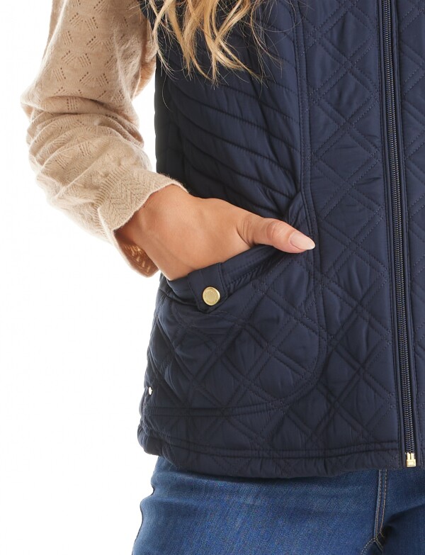 Chaleco Capitoneado & Forro Símil Piel AZUL