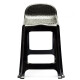 Set x4 Banqueta con respaldo apilable resistente NEGRO