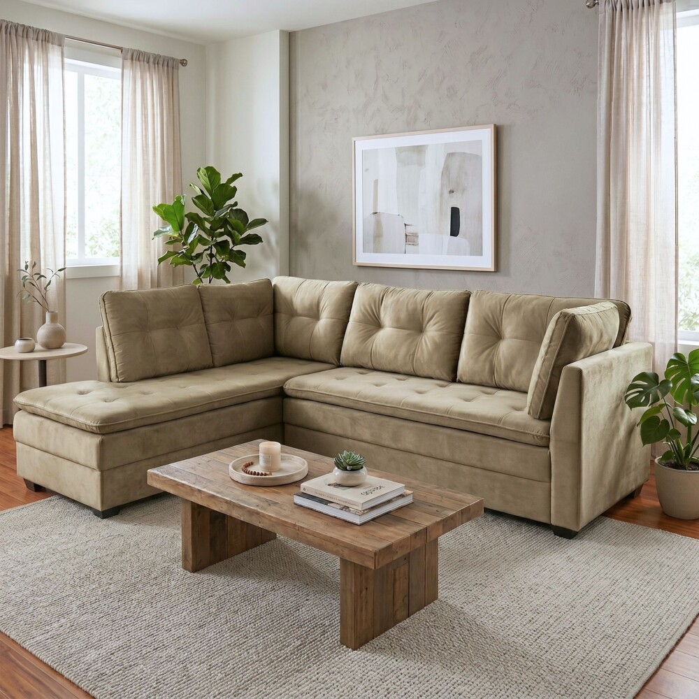 Sillon 3 cuerpos con Chaise - Coimbra Derecho Verde