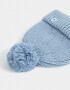 Gorro Romántico Gorro Tejido Con Pompón - Azul Celeste