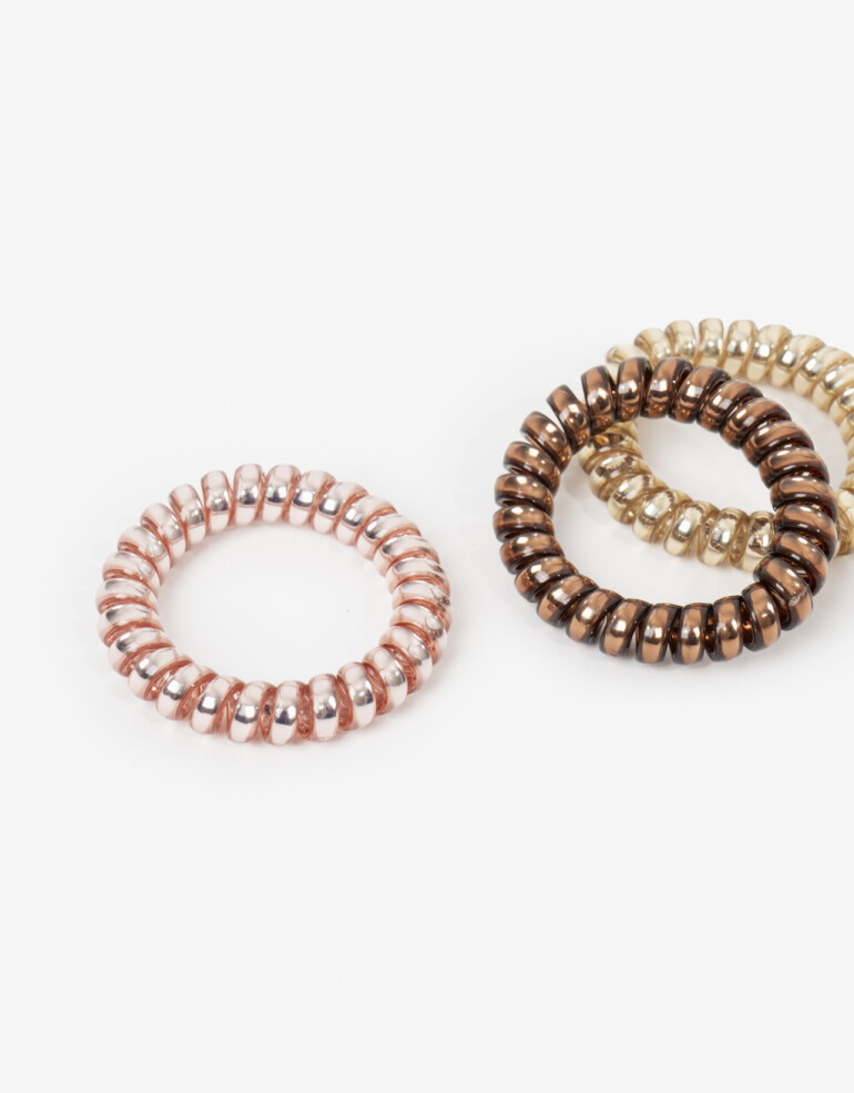 Gomitas Elásticas Sets Cable Set De Gomitas Cable Metalizadas - Combinacion Tricolor