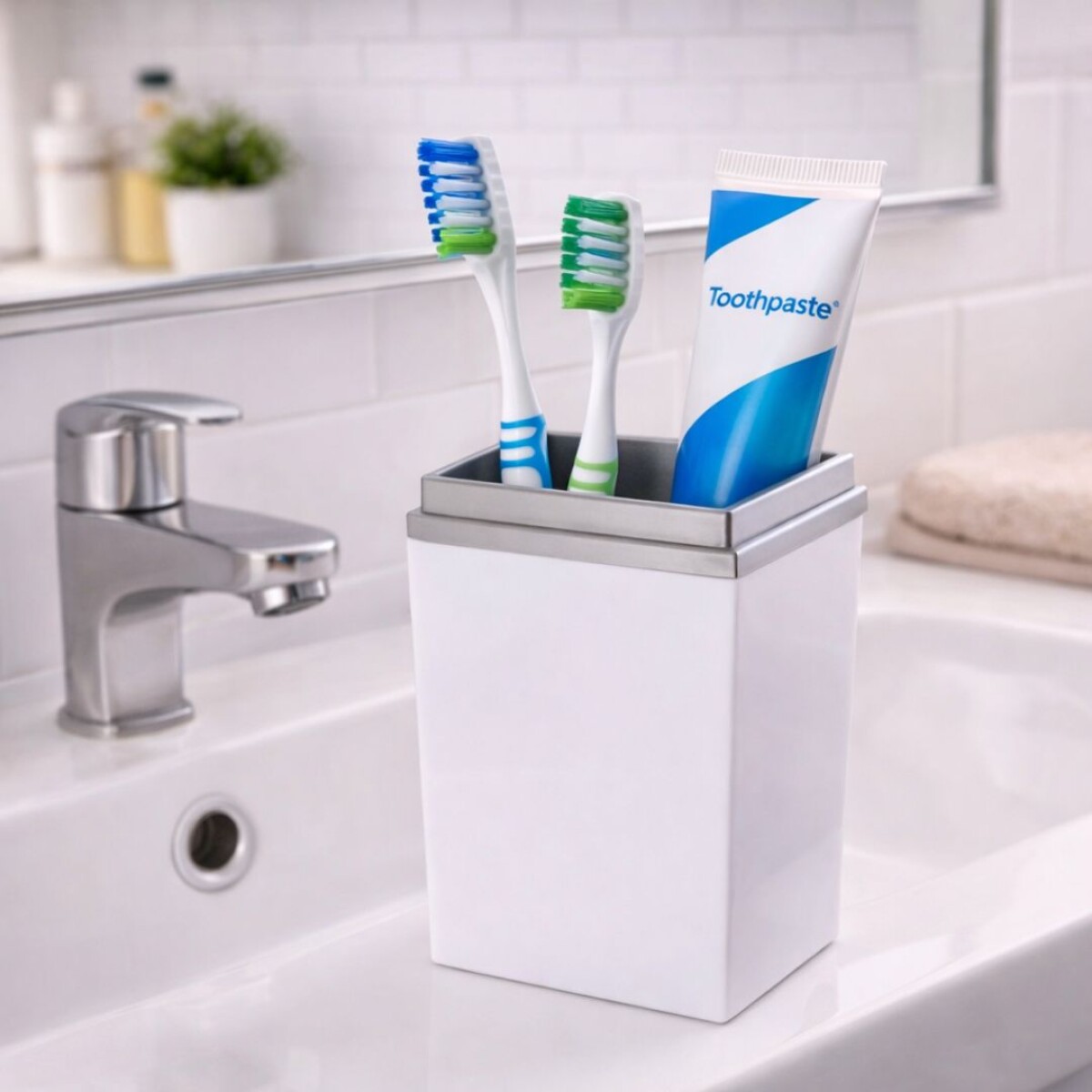 PORTA CEPILLO BLANCO QUADRATTA 