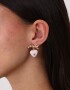 Aros Colgantes Cortos Con corazón Aros Colgantes De Moño Y Corazón - Dorado