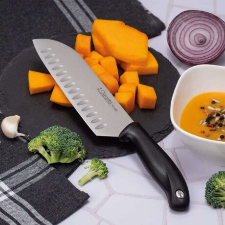 Cuchillo Santoku Estriado Caja Pvc Evo 3Clavele 18Cm