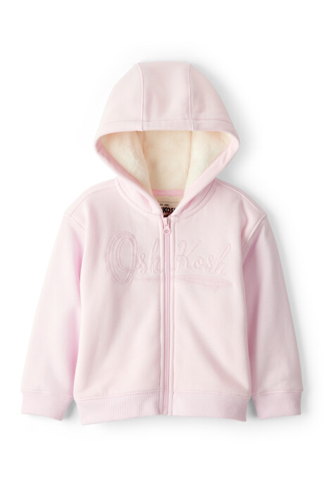 Campera de algodón, con forro polar y logo Sin color