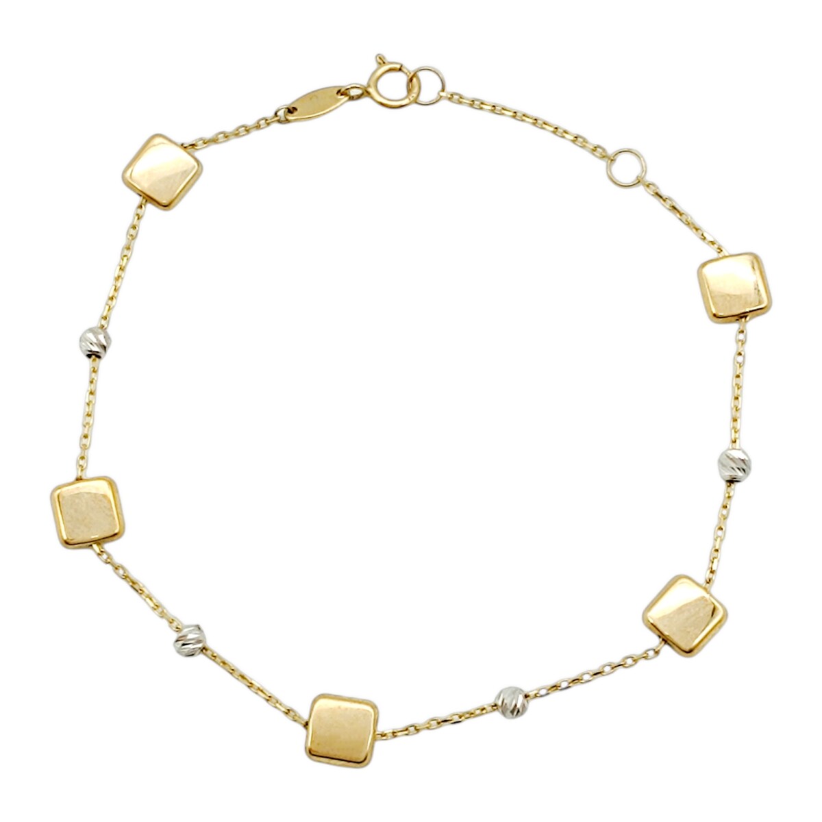 Pulsera Cuadrados-Oro bajo-Sin Piedra-PU8069 - sinpiedra 