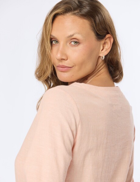 BLUSA DE LINO VOLADOS Coral