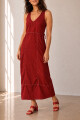 VESTIDO LINO VIVI BURDEOS