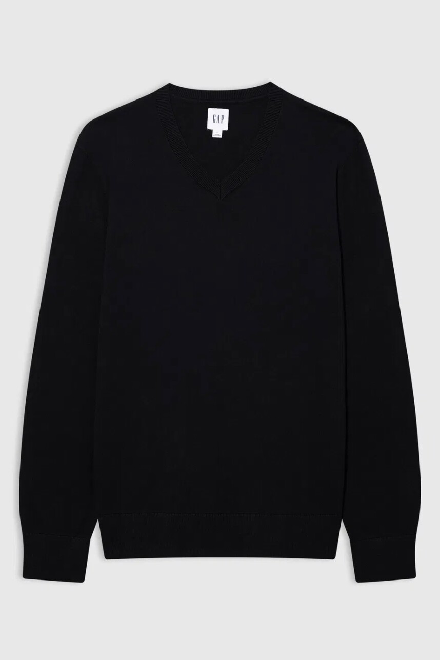 Buzo Algodòn Escote V Hombre Black