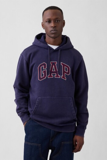Buzo Canguro Con Logo Gap Hombre Navy Uniform