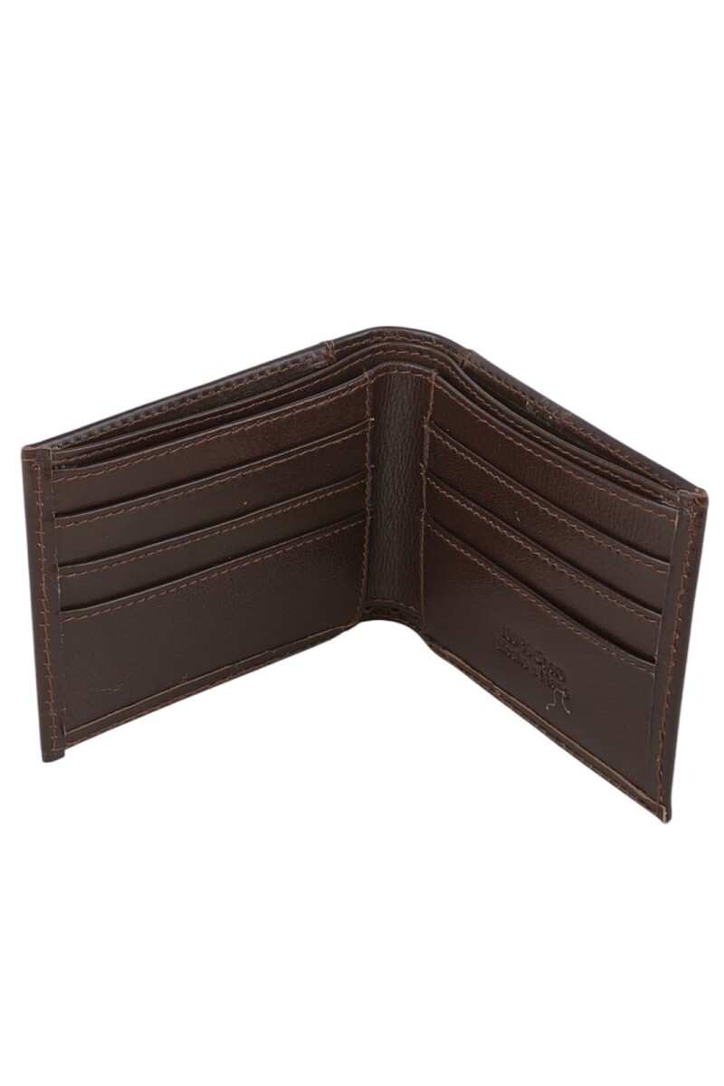 Billetera de hombre con visor exterior para documentos Marrón