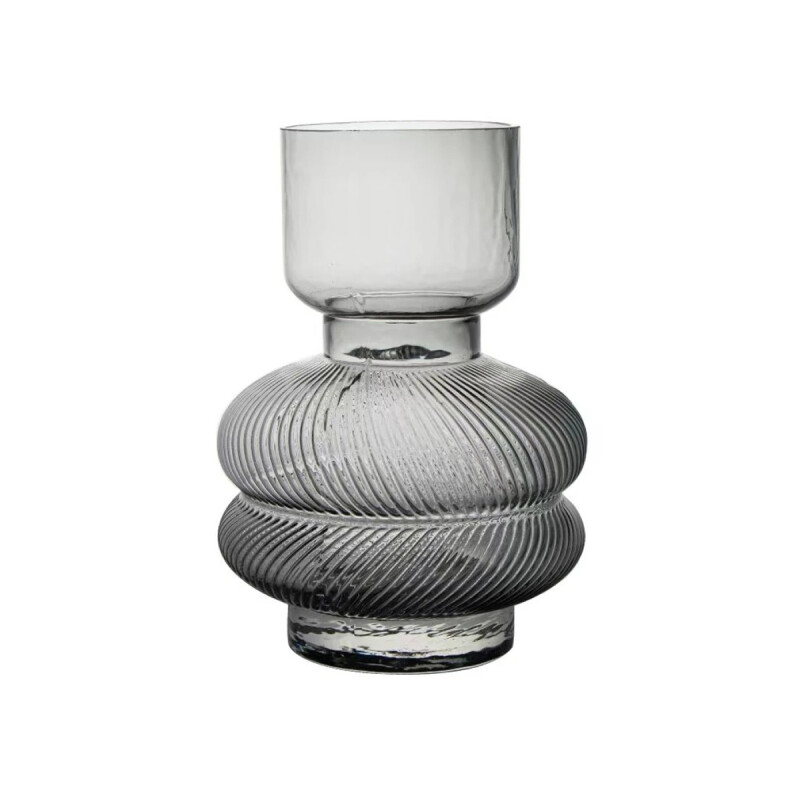 FLORERO VIDRIO LABRADO D15x22.5CM GRIS FLORERO VIDRIO LABRADO D15x22.5CM GRIS