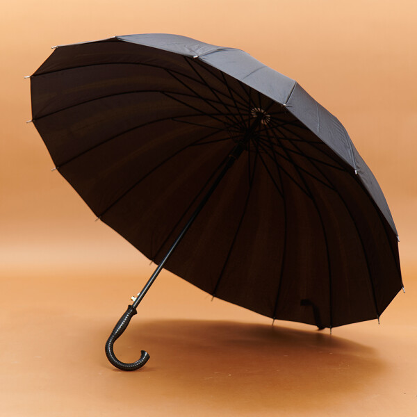 Paraguas negro largo 16 varillas Paraguas negro largo 16 varillas