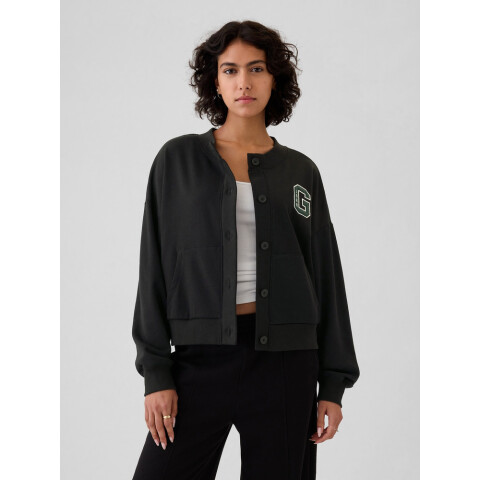 JPN LOGO CREW CARDIGAN TRUE BLACK V2