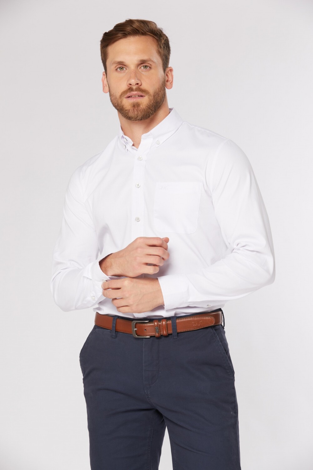 CAMISA LISA SPORT CON SPANDEX Blanco