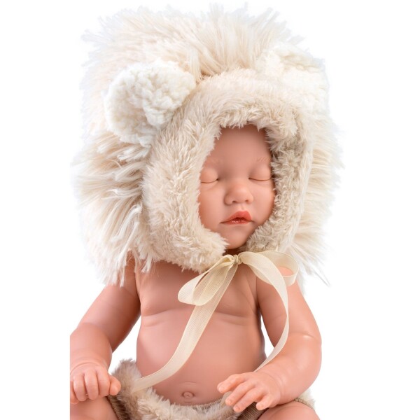 Muñeca Llorens Mini Baby Bebota Ropa Leon 30 Cm Articulada Modelo Leon Blanco
