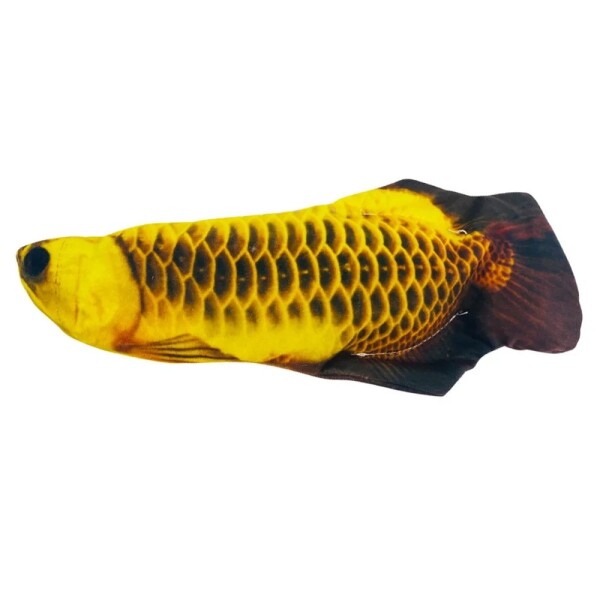 Juguete Gato Pescado Movimiento Interactivo Recargable Usb Variante Color Amarillo y Negro