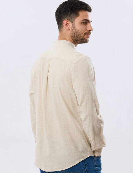 CAMISA LISA DE LINO CUELLO MAO Arena